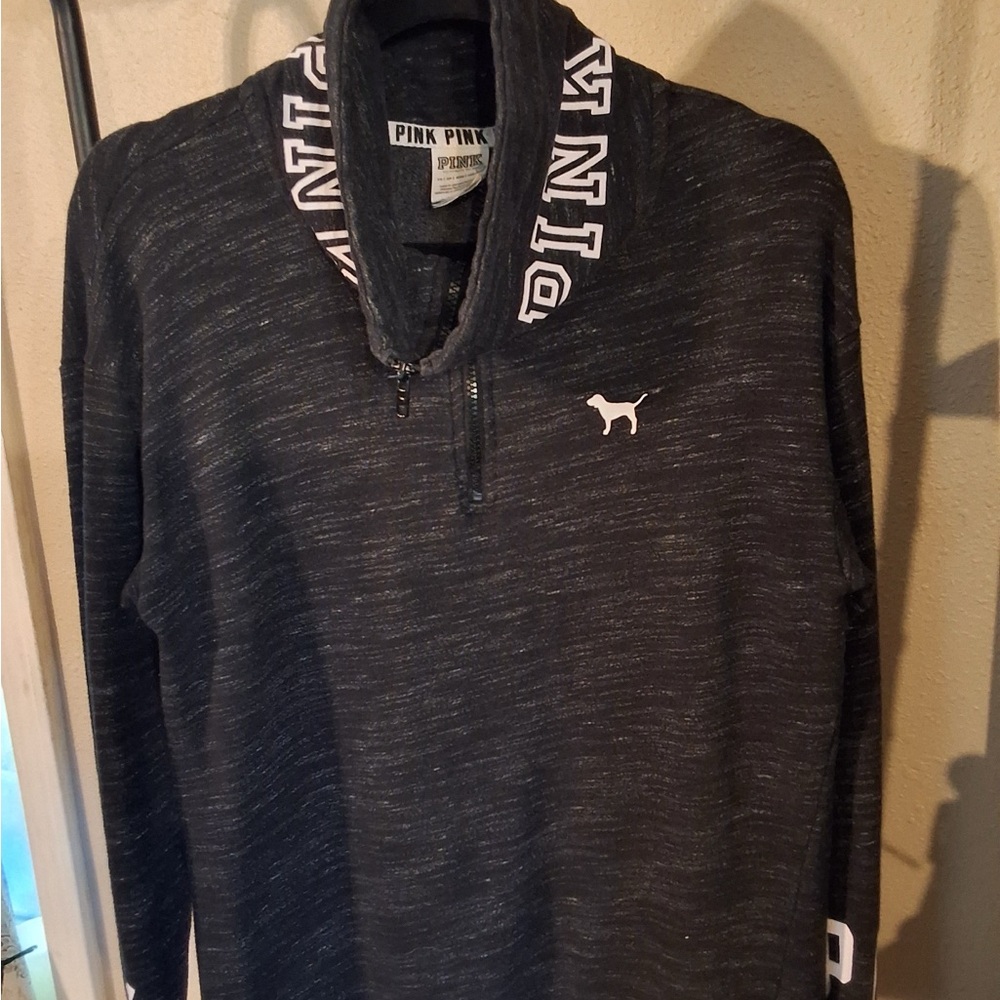PINK Victoria's Secret Charcoal Zip-Up Sweater